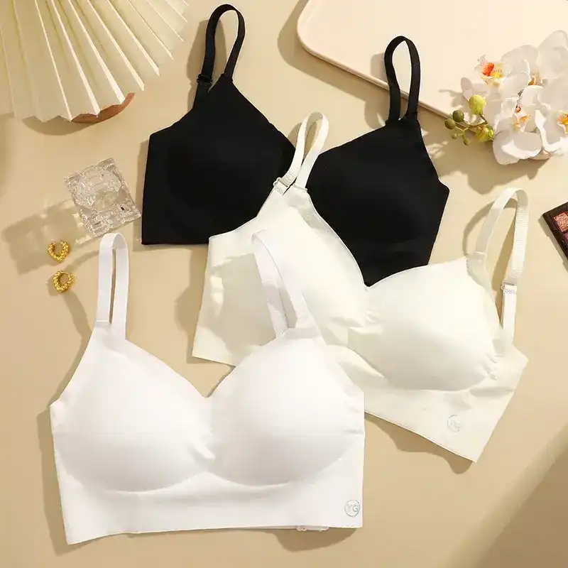 (DEMO) Seamless Backless Underwear for Women Invisible Deep U Bras 3 Ways Sexy Soild Push Up Breathable Brassiere