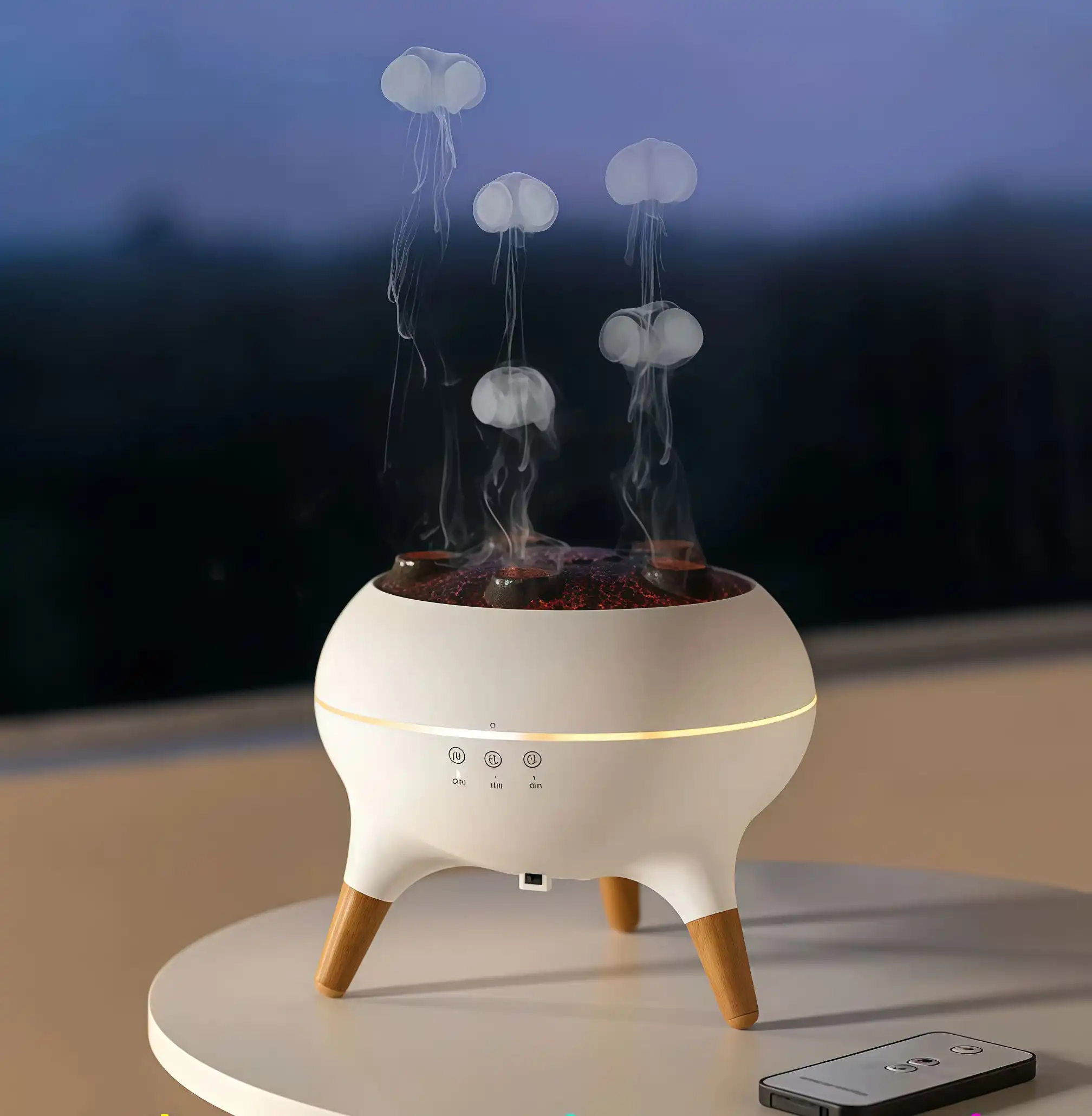 SONAFOG Jellyfish Air Humidifier Colorful Gradient Ambient Lights Dynamic Jellyfish Humidifier Large Capacity Water